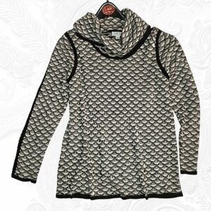 Calvin Klein Black and Cream Cowl Neck Sweater